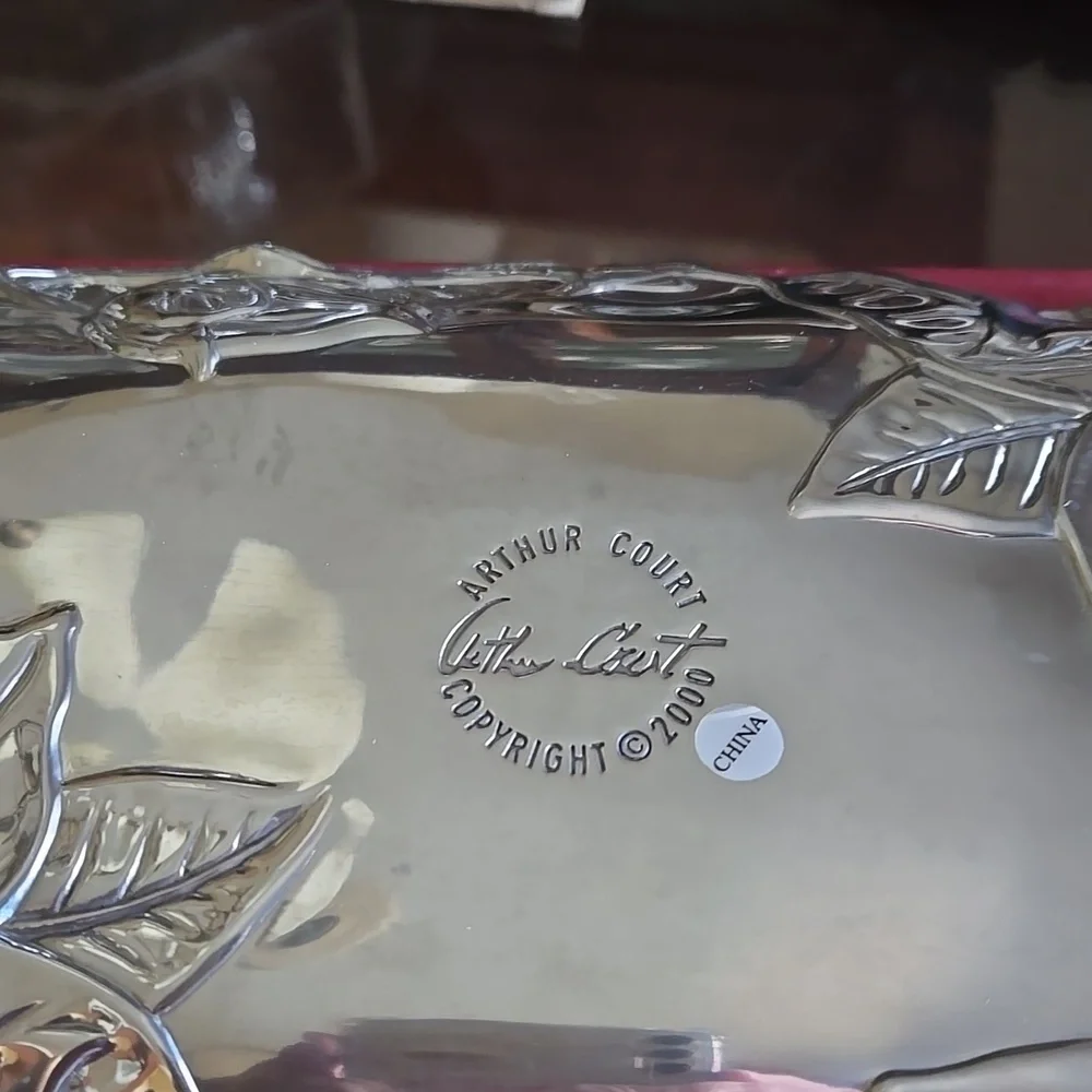 Arthur Court Vintage 2000 Magnolia Bird Butterfly Pewter 11